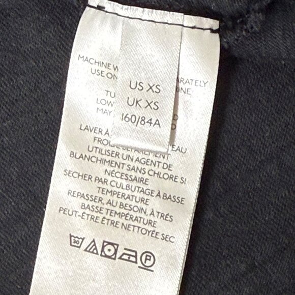 We The Free Natasha Tee Womens Sz XS Black Ruched Long Sleeve Crew Neck Top Boho - Picture 8 of 10